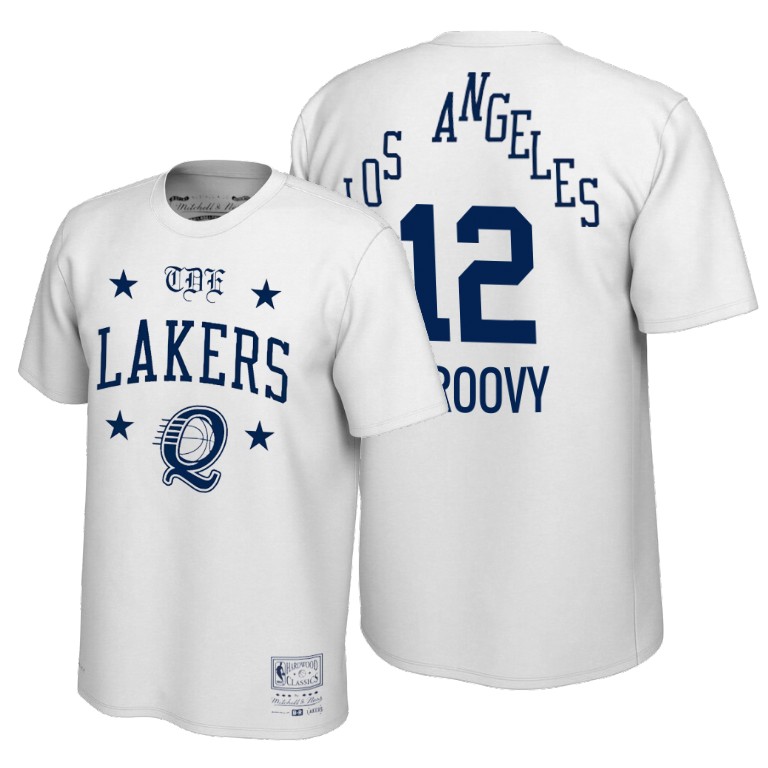 Men's Los Angeles Lakers Groovy #12 NBA ScHoolboy Q Limited Edition REMIX White Basketball T-Shirt APX7383ZX